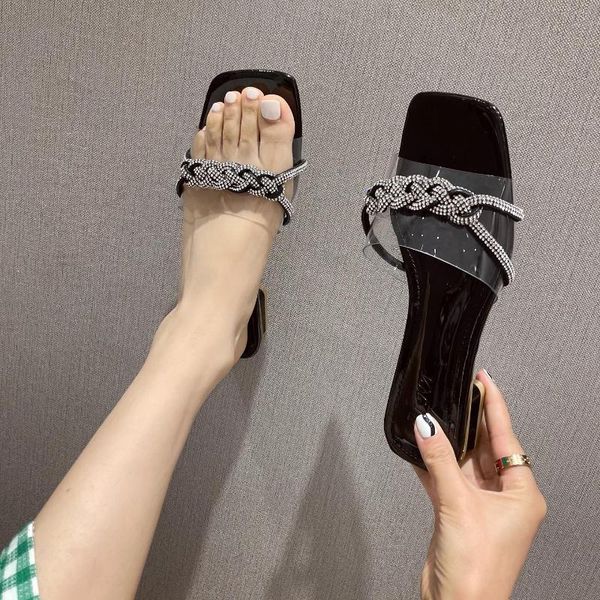 slippers glitter slides shoes womens outdoor transparent heel fashion low pantofle square jelly luxury 2021 block soft rubb, Black
slippers glitter slides shoes womens outdoor transparent heel fashion low pantofle square jelly luxury 2021 block soft rubb, Black