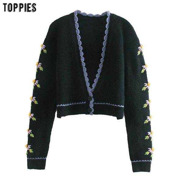 spring short knitted cardigan sweater woman button jacket coat floral embroidered vintage clothes 210421, White
spring short knitted cardigan sweater woman button jacket coat floral embroidered vintage clothes 210421, White
