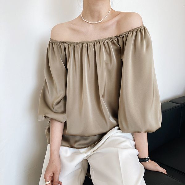 women's t-shirt summer woman blouse casual loose shirts women half sleeve slash neck mujer blusa femme pullover satin outwear, White
women's t-shirt summer woman blouse casual loose shirts women half sleeve slash neck mujer blusa femme pullover satin outwear, White