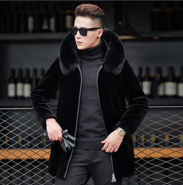 men's fur & faux mink leather jacket mens warm middle length coat men loose jackets lapel winter autumn jaqueta de couro, Black
men's fur & faux mink leather jacket mens warm middle length coat men loose jackets lapel winter autumn jaqueta de couro, Black