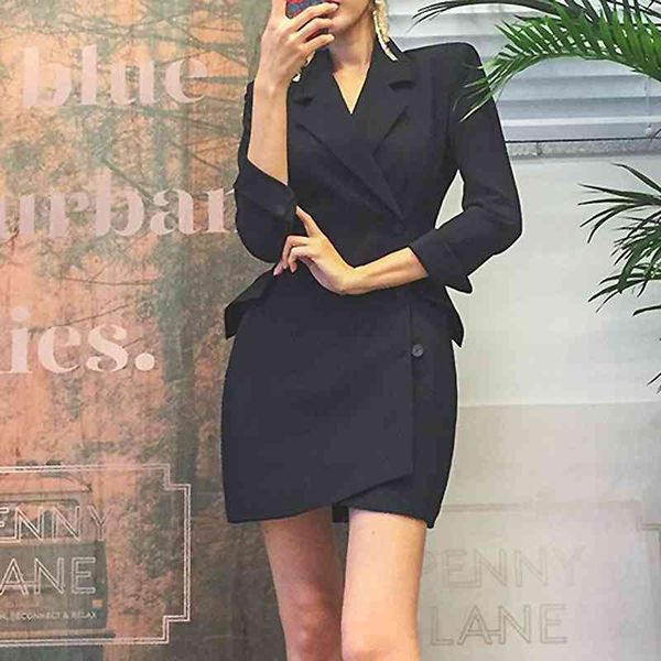 spring and autumn fashion women clothes high waist sinlge breated slim mini dress vestido wp87901l 210421, Black;gray
spring and autumn fashion women clothes high waist sinlge breated slim mini dress vestido wp87901l 210421, Black;gray