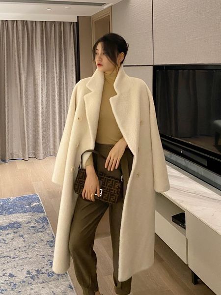 women's fur & faux fashion real wool coat spring autumn 2022 elegant female jacket long warm coats ropa zjt2139, Black
women's fur & faux fashion real wool coat spring autumn 2022 elegant female jacket long warm coats ropa zjt2139, Black