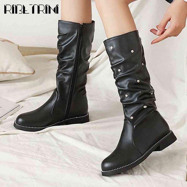 boots ladies round toe rivet mid calf low heel stylish boots women casual daily brand designer zipper shoes woman, Black
boots ladies round toe rivet mid calf low heel stylish boots women casual daily brand designer zipper shoes woman, Black