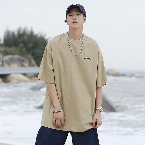 men's t-shirts 2021 summer fresh and simple style solid color o-neck short-sleeved t-shirt five-color chest letter embroidery top, White;black
men's t-shirts 2021 summer fresh and simple style solid color o-neck short-sleeved t-shirt five-color chest letter embroidery top, White;black