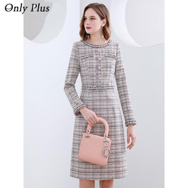 casual dresses only plus winter women wool plaid tweed dress round neck beaded long-sleeved vintage elegant for office lady, Black;gray
casual dresses only plus winter women wool plaid tweed dress round neck beaded long-sleeved vintage elegant for office lady, Black;gray