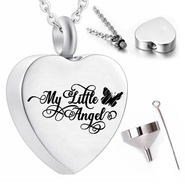 butterfly pendant necklace souvenir jewelry ashes to commemorate family or pet-my little angel, Silver
butterfly pendant necklace souvenir jewelry ashes to commemorate family or pet-my little angel, Silver