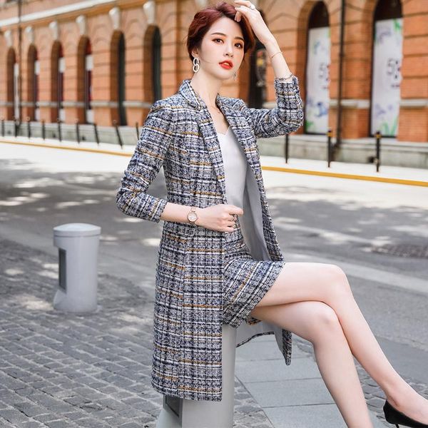 women's two piece pants arrival fall autumn winter women girl long thick plaid blazer elegant jackets pink blue casual coat, White
women's two piece pants arrival fall autumn winter women girl long thick plaid blazer elegant jackets pink blue casual coat, White