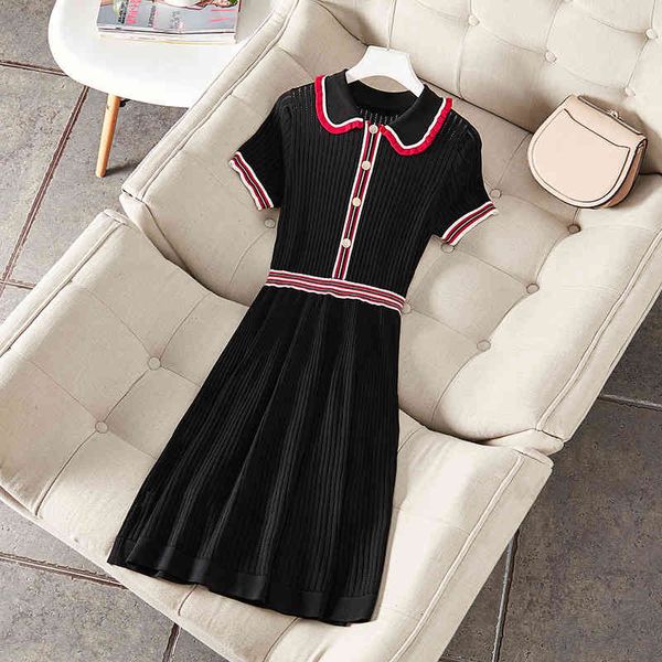 casual dresses summer short sleeve peter pan neck white / black striped knitted panelled buttons knee-length dress elegant nj29970204 c0bs, Black;gray
casual dresses summer short sleeve peter pan neck white / black striped knitted panelled buttons knee-length dress elegant nj29970204 c0bs, Black;gray