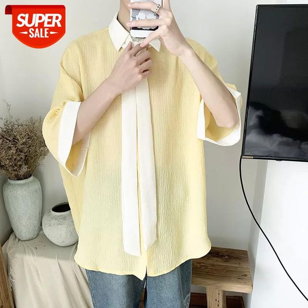 with tie 2020 summer men's clothes loose short sleeve hawaiian shirt camisa masculina streetwear fashion shirts size -5xl #ys2f, White;black
with tie 2020 summer men's clothes loose short sleeve hawaiian shirt camisa masculina streetwear fashion shirts size -5xl #ys2f, White;black