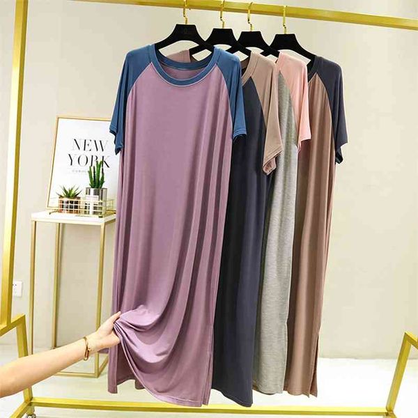robe ete femme casual o-neck short sleeve patchwork beach modal cotton long night dress gown women plus size sukienka 210331, Black;gray
robe ete femme casual o-neck short sleeve patchwork beach modal cotton long night dress gown women plus size sukienka 210331, Black;gray