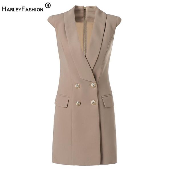 harleyfashion design summer sleeveless quality shoulder pad khaki dress notched high street straight short dresses casual, Black;gray
harleyfashion design summer sleeveless quality shoulder pad khaki dress notched high street straight short dresses casual, Black;gray