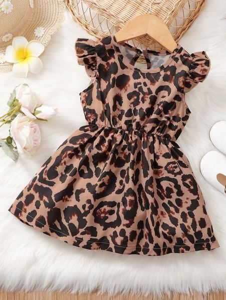 baby leopard print ruffle trim keyhole back dress she, Red;yellow
baby leopard print ruffle trim keyhole back dress she, Red;yellow