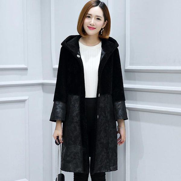 women's fur & faux 2021 natural wool jackets for women sheep shearing real coat female winter suede jacket double-sided outwear ot1780, Black
women's fur & faux 2021 natural wool jackets for women sheep shearing real coat female winter suede jacket double-sided outwear ot1780, Black