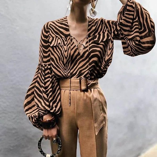 women's shirt 2021 style autumn v-neck casual long sleeve lace up zebra stripe work plus size women blouses & shirts, White
women's shirt 2021 style autumn v-neck casual long sleeve lace up zebra stripe work plus size women blouses & shirts, White