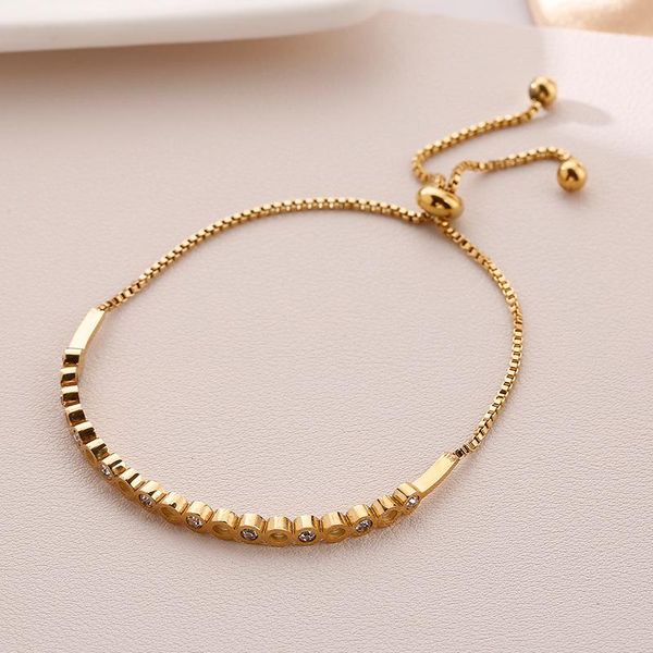 link, chain 18k gold titanium steel adjustable bracelet for women beads accessories korean trendy fashion egirl jewelry kpop, Black
link, chain 18k gold titanium steel adjustable bracelet for women beads accessories korean trendy fashion egirl jewelry kpop, Black
