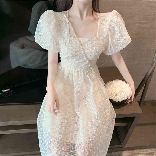 puff sleeve elegant fairy long dress women square collar bandage korean sweet summer holdiay robe femme 210514, Black;gray
puff sleeve elegant fairy long dress women square collar bandage korean sweet summer holdiay robe femme 210514, Black;gray