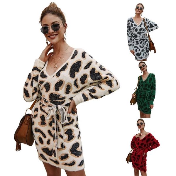 casual dresses women mini bodycon sweater dress batwing long sleeve v neck leopard print backless tie waist 2021 autumn party pencil, Black;gray
casual dresses women mini bodycon sweater dress batwing long sleeve v neck leopard print backless tie waist 2021 autumn party pencil, Black;gray