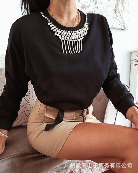 women's hoodies & sweatshirts 2021 black long sleeve o-neck nail drill for women fashion casual elegant office wear female outwear
women's hoodies & sweatshirts 2021 black long sleeve o-neck nail drill for women fashion casual elegant office wear female outwear