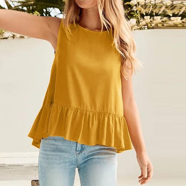 women's blouses & shirts summer ruffle 2022 elegant casual sleeveless tank tunic female solid hollow blusas chemise, White
women's blouses & shirts summer ruffle 2022 elegant casual sleeveless tank tunic female solid hollow blusas chemise, White