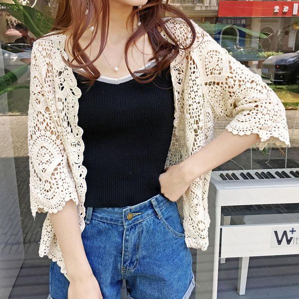 korean vintage white loose knitted 3/4 sleeve hollow out lace cardigan summer blouses women crochet crop 2021 women's & shirts
korean vintage white loose knitted 3/4 sleeve hollow out lace cardigan summer blouses women crochet crop 2021 women's & shirts