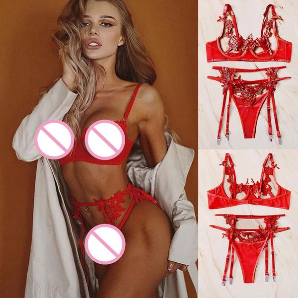 bras sets lingerie women tempting flower bra deep v-neck corset lace hollow set sleepwear underwear briefs lencerÃa, Red;black
bras sets lingerie women tempting flower bra deep v-neck corset lace hollow set sleepwear underwear briefs lencerÃa, Red;black