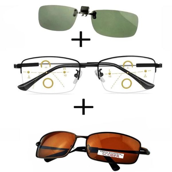 sunglasses 3pcs titanium progressive multifocal reading glasses men women + polarized ultralight sports clip, White;black
sunglasses 3pcs titanium progressive multifocal reading glasses men women + polarized ultralight sports clip, White;black
