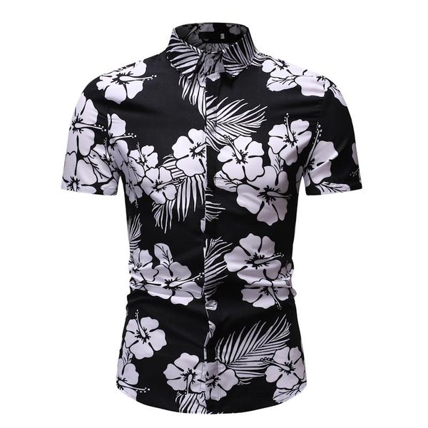 men's casual shirts mens fashion black white floral button down short sleeve hawaiian shirt beach holiday slim fit party, White;black
men's casual shirts mens fashion black white floral button down short sleeve hawaiian shirt beach holiday slim fit party, White;black
