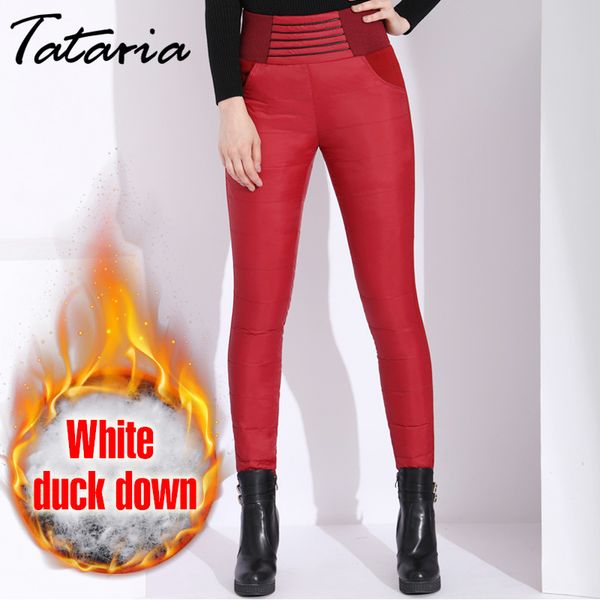 tataria white winter pants women plus size windproof high waist duck down for warm 's trousers elastic 210514, Black;white
tataria white winter pants women plus size windproof high waist duck down for warm 's trousers elastic 210514, Black;white