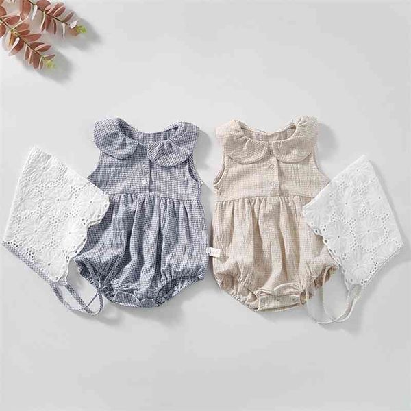 summer infant girls cotton sleeveless grid clothes bodysuit and hat set baby girl bodysuits 210417, Blue
summer infant girls cotton sleeveless grid clothes bodysuit and hat set baby girl bodysuits 210417, Blue