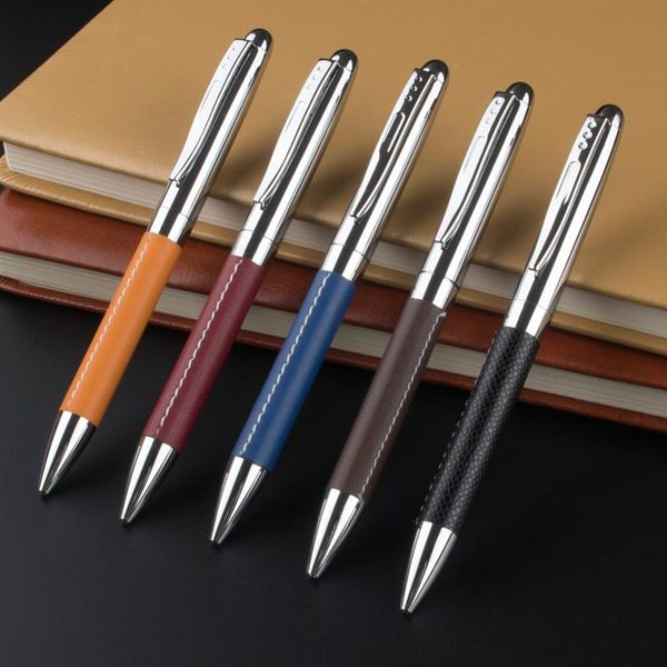 business pen luxury school office stationery black ink metal refills rotate leather and ballpoint pens, Blue;orange
business pen luxury school office stationery black ink metal refills rotate leather and ballpoint pens, Blue;orange