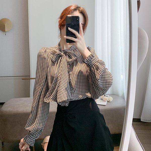 houndstooth retro french design shirt 2021 temperament regular casual bow polyester q47 women's polos, White
houndstooth retro french design shirt 2021 temperament regular casual bow polyester q47 women's polos, White