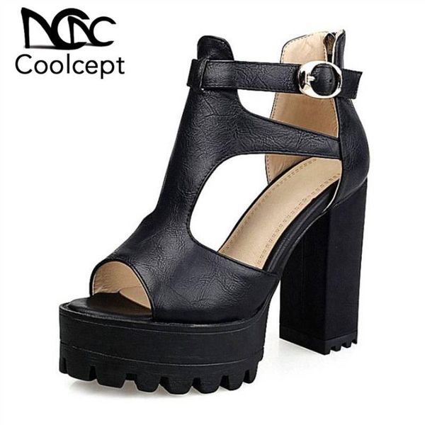coolcept high heel sandals zipper platform peep toe summer shoes women beach vacation footwear size 33-43, Black
coolcept high heel sandals zipper platform peep toe summer shoes women beach vacation footwear size 33-43, Black