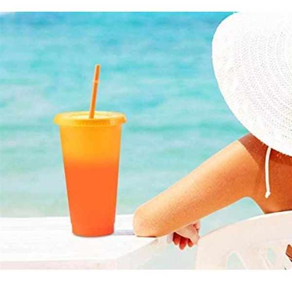 mugs 710ml straw cup with lid logo color changing coffee reusable cups plastic tumbler matte finish
mugs 710ml straw cup with lid logo color changing coffee reusable cups plastic tumbler matte finish