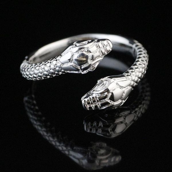 stud silver color vintage creative double head snake opening rings for wedding bands personality men women, Golden;silver
stud silver color vintage creative double head snake opening rings for wedding bands personality men women, Golden;silver