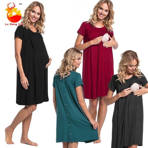 selling maternity delivery dress short sleeves with hidden openings on both sides nursing clothes are soft dresses, White
selling maternity delivery dress short sleeves with hidden openings on both sides nursing clothes are soft dresses, White