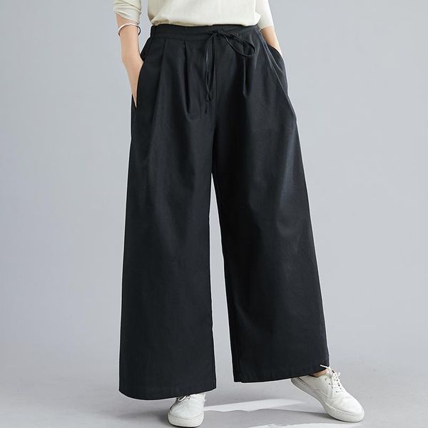 women's pants & capris autumn spring women trousers nation wind literary pure color elastic waist female wide-legged loose casual, Black;white
women's pants & capris autumn spring women trousers nation wind literary pure color elastic waist female wide-legged loose casual, Black;white