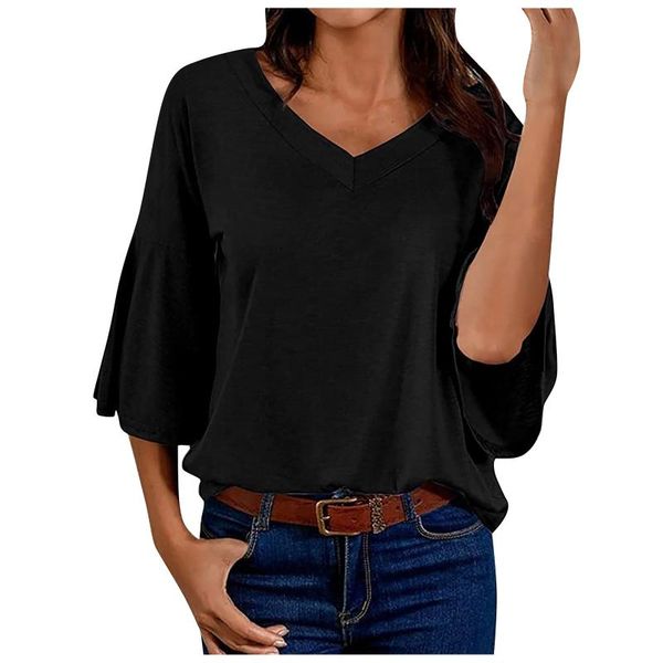 women's blouses & shirts casual plus size womens and solid v-neck short-sleeved lantern sleeve blouse vetement femme 2021, White
women's blouses & shirts casual plus size womens and solid v-neck short-sleeved lantern sleeve blouse vetement femme 2021, White