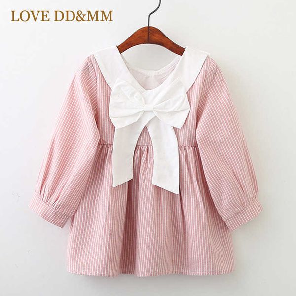 love dd&mm girls dresses children's wear cute doll collar bow striped long-sleeved princess dress for baby kids clothing costume 210715, Red;yellow
love dd&mm girls dresses children's wear cute doll collar bow striped long-sleeved princess dress for baby kids clothing costume 210715, Red;yellow