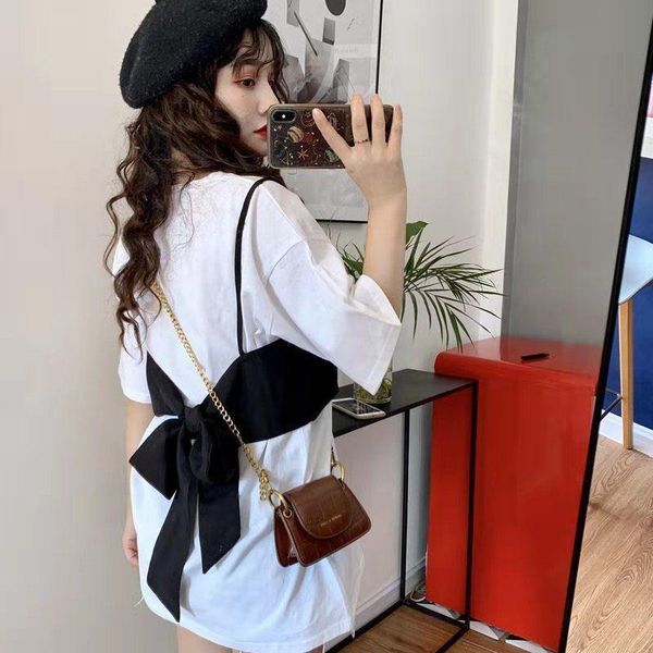 women's t-shirt short-sleeved women loose fashion bow sling spring-summer all-match casual oversize sweet woman clothes, White
women's t-shirt short-sleeved women loose fashion bow sling spring-summer all-match casual oversize sweet woman clothes, White