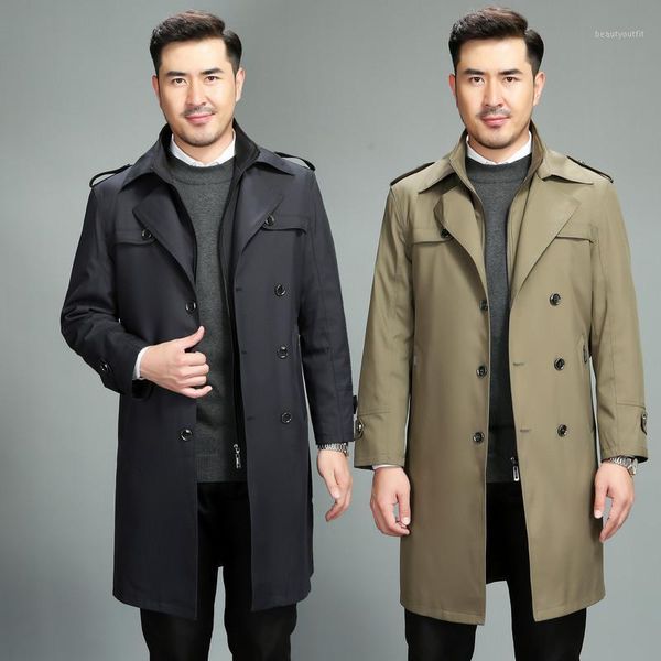 men's trench coats 2021 coat high-quality long lapel windbreakers brand clothing, Tan;black
men's trench coats 2021 coat high-quality long lapel windbreakers brand clothing, Tan;black