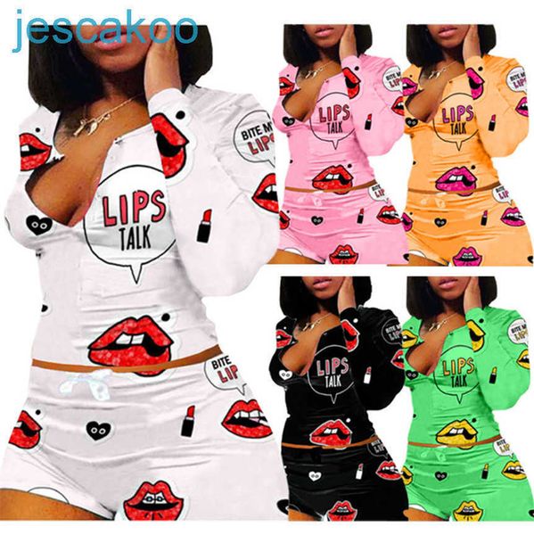women plus size home two piece sets dressing gown long sleeve shirts shorts casual leisure wear lip print sweatsuit summer clothes 115 j166, White
women plus size home two piece sets dressing gown long sleeve shirts shorts casual leisure wear lip print sweatsuit summer clothes 115 j166, White