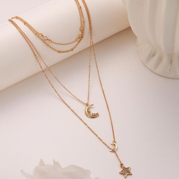 pendant necklaces gold star moon multi layer collar statement chain neckalce for women choker fashion jewelry accessories gift wholesale, Silver
pendant necklaces gold star moon multi layer collar statement chain neckalce for women choker fashion jewelry accessories gift wholesale, Silver
