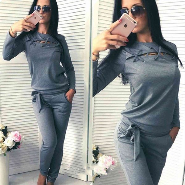 two piece set spring womens tracksuits autumn casual solid fitness long sleeve hoody pants pullover tracksuit sportswear, Gray
two piece set spring womens tracksuits autumn casual solid fitness long sleeve hoody pants pullover tracksuit sportswear, Gray
