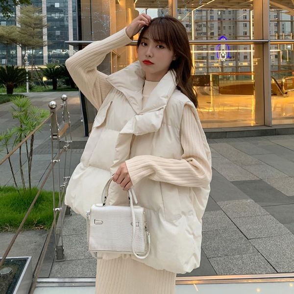 women's vests woman's stand collar winter warm vest jacket female sleeveless cotton padded casual loose solid color waistcoat c213, Black;white
women's vests woman's stand collar winter warm vest jacket female sleeveless cotton padded casual loose solid color waistcoat c213, Black;white