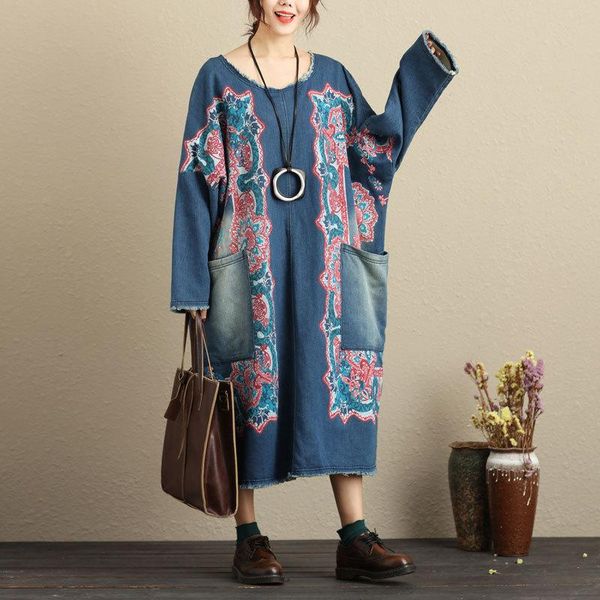 casual dresses summer style women plus size fashion loose big pockets folk print jeans dress for large denim one-piece, Black;gray
casual dresses summer style women plus size fashion loose big pockets folk print jeans dress for large denim one-piece, Black;gray