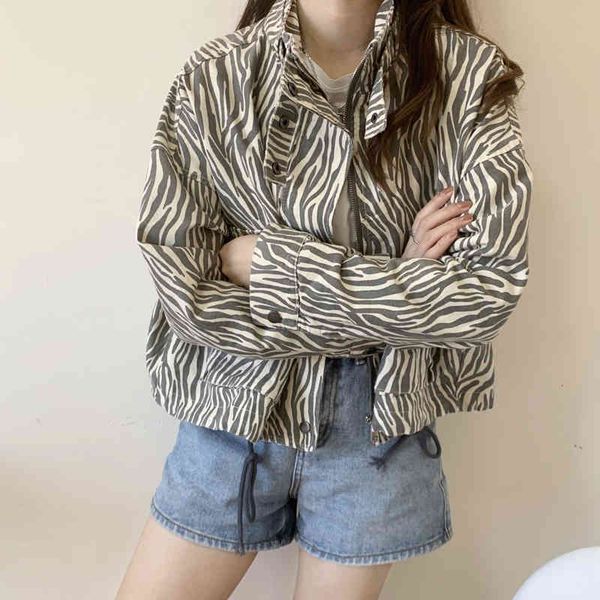 jackets retro feminine women jacket elegant casual street zebra pattern stand collar autumn coat short jackets, Black;brown
jackets retro feminine women jacket elegant casual street zebra pattern stand collar autumn coat short jackets, Black;brown