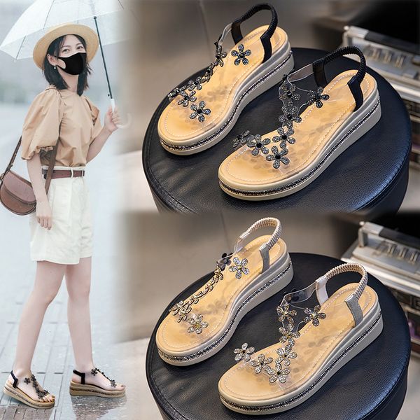 2022 classic luxury rhinestone flat sandals designer women outdoor wear summer all-match heightening thick bottom ladies beach sandals ellin, Black
2022 classic luxury rhinestone flat sandals designer women outdoor wear summer all-match heightening thick bottom ladies beach sandals ellin, Black