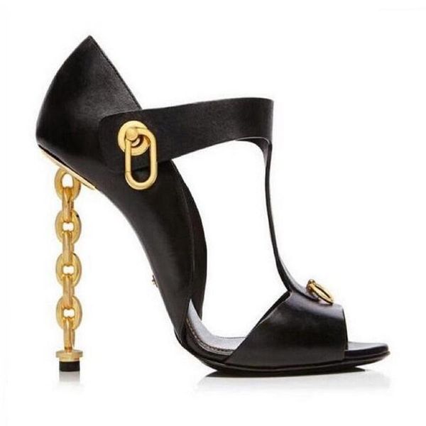 fashion golden chain design heel sandals summer woman peep toe metal buckle high heels pumps quality shoes ship, Black
fashion golden chain design heel sandals summer woman peep toe metal buckle high heels pumps quality shoes ship, Black