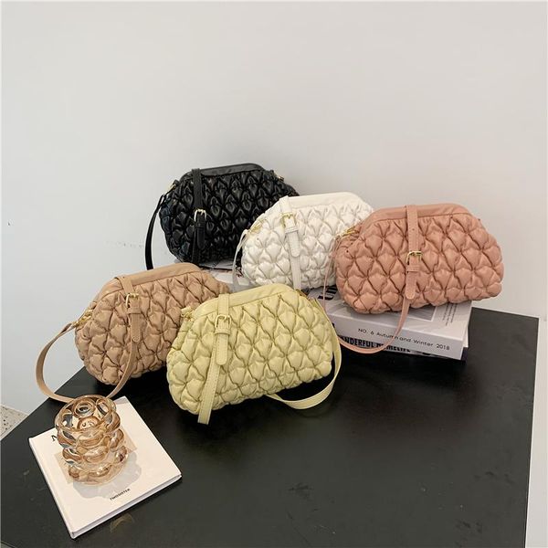 shoulder bags original design fashion high-capacity messenger bag cloud fold rhombic pattern