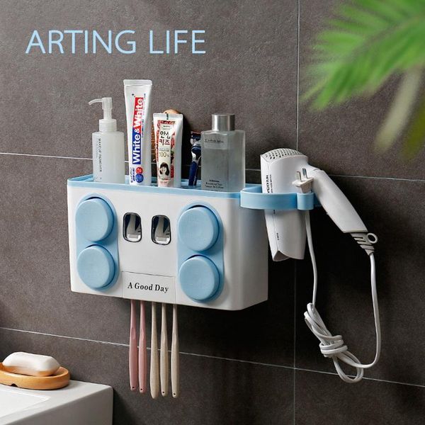 toothbrush holders wash set rack wall hanging automatic toothpaste holder bathroom storage organizer tooth cup hair dryer shelf
toothbrush holders wash set rack wall hanging automatic toothpaste holder bathroom storage organizer tooth cup hair dryer shelf